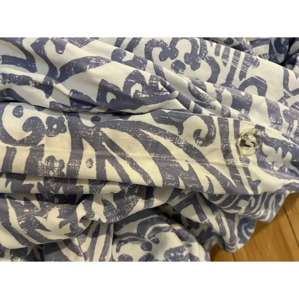 Charter Club Damask PAISLEY Designs 100% Pima Cotton FULL / QUEEN Blue White * R